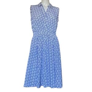 Alfani Blue and White Buttoned Midi Sundress